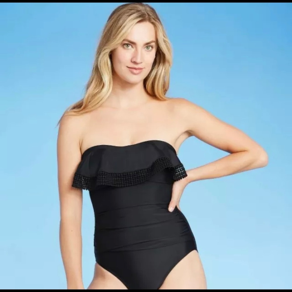 Women's Crochet Flounce Classic One Piece Swimsuit